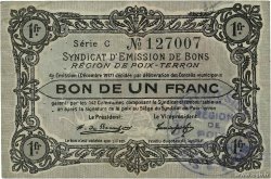 1 Franc FRANCE Regionalismus und verschiedenen Poix-Terron 1917 JP.08-156 SS