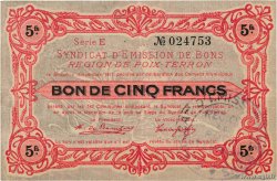 5 Francs FRANCE regionalism and various Poix-Terron 1917 JP.08-159 XF