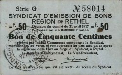 50 Centimes FRANCE régionalisme et divers Rethel 1917 JP.08-173 TTB