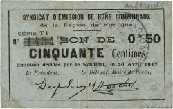 50 Centimes FRANCE régionalisme et divers Rimogne 1917 JP.08-203 TB