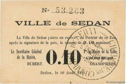 10 Centimes FRANCE Regionalismus und verschiedenen Sedan 1915 JP.08-269var fST