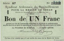 1 Franc FRANCE Regionalismus und verschiedenen Sedan 1916 JP.08-283 fST