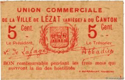 5 Centimes FRANCE Regionalismus und verschiedenen Lezat 1914 JP.09-037 fST