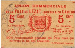 5 Centimes FRANCE Regionalismus und verschiedenen Lezat 1914 JP.09-037 fST