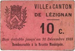 10 Centimes FRANCE regionalism and miscellaneous Lezignan 1918 JP.11-26 VF