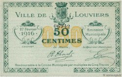 50 Centimes FRANCE regionalismo e varie Louviers 1916 JP.27-10 FDC