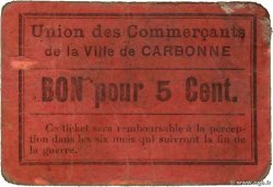 5 Centimes FRANCE regionalism and miscellaneous Carbonne 1914 JP.31-032 F