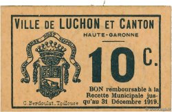 10 Centimes FRANCE regionalismo y varios Luchon 1919 JP.31-095 FDC