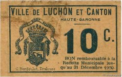 10 Centimes FRANCE regionalismo y varios Luchon 1920 JP.31-097 BC