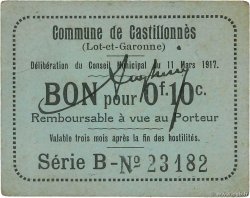 10 Centimes FRANCE regionalism and miscellaneous Castillonnes 1917 JP.47-070 XF