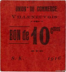 10 Centimes FRANCE regionalism and miscellaneous Villeneuve-Sur-Lot 1916 JP.47-299 VF