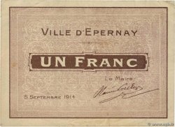 1 Franc FRANCE regionalism and miscellaneous Epernay 1914 JP.51-16 VF