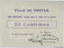 25 Centimes FRANCE regionalism and various Vertus 1915 JP.51-50 AU