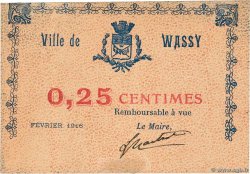 25 Centimes FRANCE regionalism and miscellaneous Wassy 1916 JP.52-46 XF