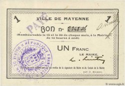 1 Franc FRANCE Regionalismus und verschiedenen Mayenne 1914 JP.53-08 fST