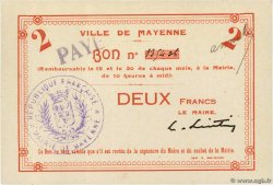 2 Francs FRANCE regionalism and various Mayenne 1914 JP.53-09 UNC