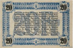 20 Francs FRANCE Regionalismus und verschiedenen Thiaucourt Et St Mihiel 1918 JP.54-111 VZ
