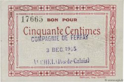 50 Centimes FRANCE regionalismo e varie Auchel 1915 JP.62-0024 AU