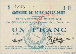 1 Franc FRANCE regionalism and various Boiry-Notre-Dame 1915 JP.62-0168 XF