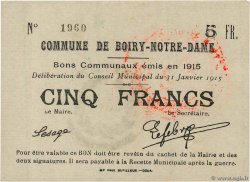 5 Francs FRANCE regionalismo e varie Boiry-Notre-Dame 1915 JP.62-0170 AU