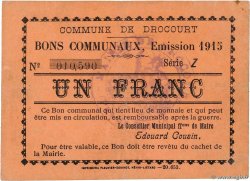 1 Franc FRANCE Regionalismus und verschiedenen Drocourt 1915 JP.62-0455 SS