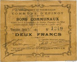 2 Francs FRANCE Regionalismus und verschiedenen Epinoy 1915 JP.65-0548 SS