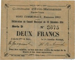 2 Francs FRANCE régionalisme et divers Evin-Malmaison 1914 JP.62-0570 SUP