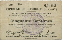 50 Centimes FRANCE régionalisme et divers Gavrelle 1915 JP.62-0610 TB