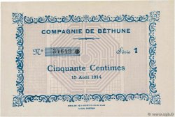 50 Centimes FRANCE régionalisme et divers Bethune 1914 JP.62-0633 SPL