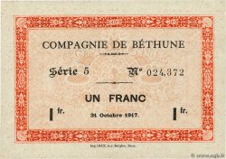 1 Franc FRANCE regionalism and various Bethune 1917 JP.62-0654