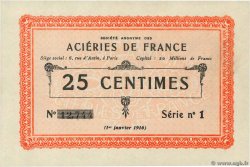 25 Centimes FRANCE regionalism and various Isbergues 1916 JP.62-0747 AU