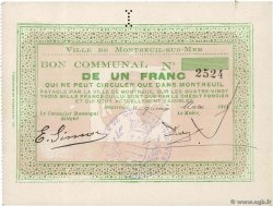 1 Franc FRANCE regionalism and various Montreuil-Sur-Mer 1915 JP.62-0970 XF
