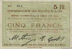5 Francs FRANCE régionalisme et divers Plouvain 1915 JP.62-1136 TTB