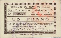 1 Franc FRANCE Regionalismus und verschiedenen Rouvroy 1915 JP.62-1202