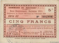 5 Francs FRANCE Regionalismus und verschiedenen Rouvroy 1915 JP.62-1203 VZ