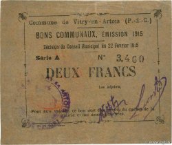 2 Francs FRANCE Regionalismus und verschiedenen Vitry-En-Artois 1915 JP.12-1303