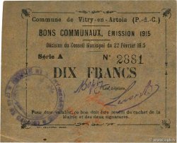 10 Francs FRANCE Regionalismus und verschiedenen Vitry-En-Artois 1915 JP.12-1305
