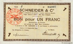 1 Franc FRANCE régionalisme et divers Le Creusot 1914 JP.71-05