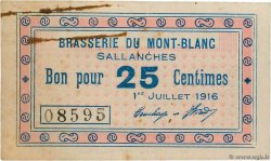 25 Centimes FRANCE regionalism and miscellaneous Sallanches 1916 JP.74-39 VF