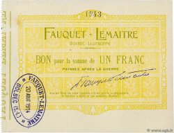1 Franc FRANCE Regionalismus und verschiedenen Bolbec-Lillebonne 1914 JP.76-030 fST