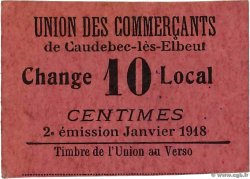 10 Centimes FRANCE Regionalismus und verschiedenen Caudebec-Les-Elbeuf 1918 JP.76-076 VZ