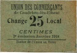 25 Centimes FRANCE regionalism and various Caudebec-Les-Elbeuf 1918 JP.76-077 XF