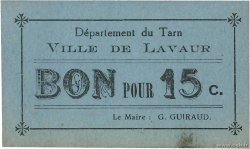 15 Centimes FRANCE regionalism and various Lavaur 1914 JP.81-145 XF