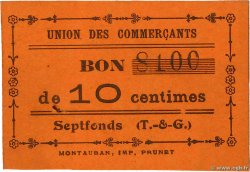 10 Centimes FRANCE Regionalismus und verschiedenen Septfonds 1914 JP.82-213 fST
