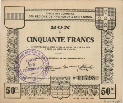 50 Francs FRANCE régionalisme et divers Ham, Noyon & Saint-Simon 1916 JP.80-248