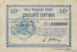 50 Centimes FRANCE regionalism and various Alaincourt 1914 JP.02-0016 XF