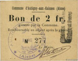 2 Francs FRANCE regionalismo e varie Aubigny-aux-Kaisnes 1914 JP.02-0081 SPL