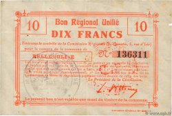 10 Francs FRANCE Regionalismus und verschiedenen Bellenglise 1914 JP.02-0185 SS