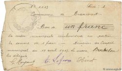 1 Franc FRANCE régionalisme et divers Brancourt 1915 JP.02-0324 TTB
