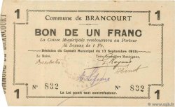 1 Franc FRANCE régionalisme et divers Brancourt 1915 JP.02-0330 SUP